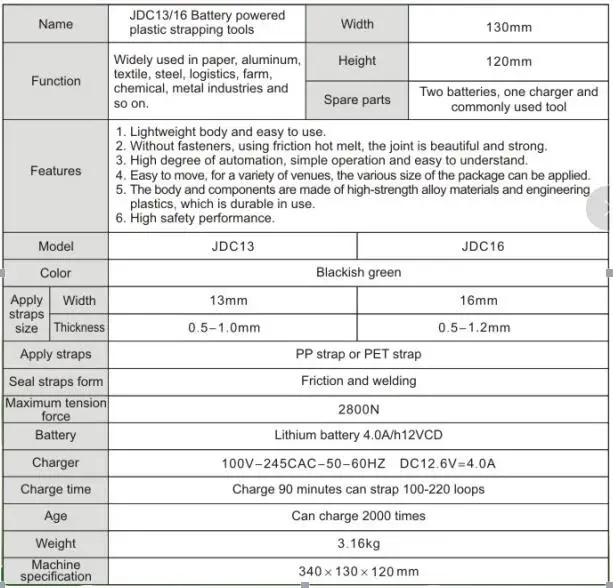 PET PP пластиковые обвязочные инструменты на батарейках 4.0A/12V батарея ремень машина с 2 батареями