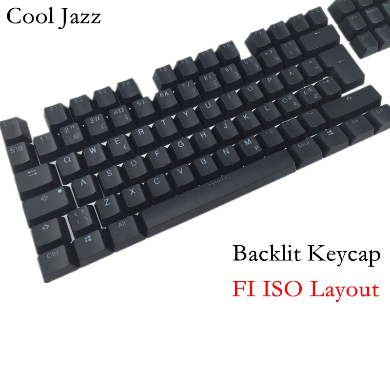 Крутая двойная черная Толстая клавиатура Jazz PBT FI с раскладкой ISO 108 колпачки для