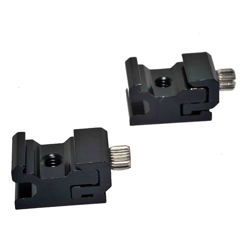 2 X Adjustable Speedlite Cold Shoe 1/4 Screw to Flash Cold Shoe Mount