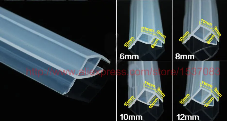 1 метр силиконовый резиновый для душа уплотнение стекла двери прокладки для 10 мм стекла