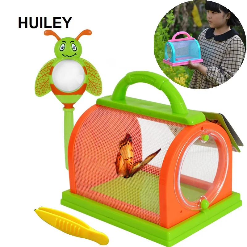 

Bug Capture Kit with Magnifier Tweezers Bugs World Bug Insects Cage Box Outdoor Garden Park Camping Science Toys Children Spring