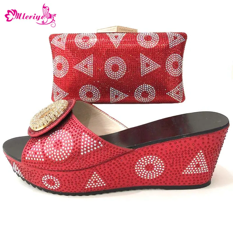 

Red PU Leather Matching Shoes and Bag Set Italian Shoes with Matching Bag Nigerian Shoe and Matching Bag Women Shoe and Bag Set