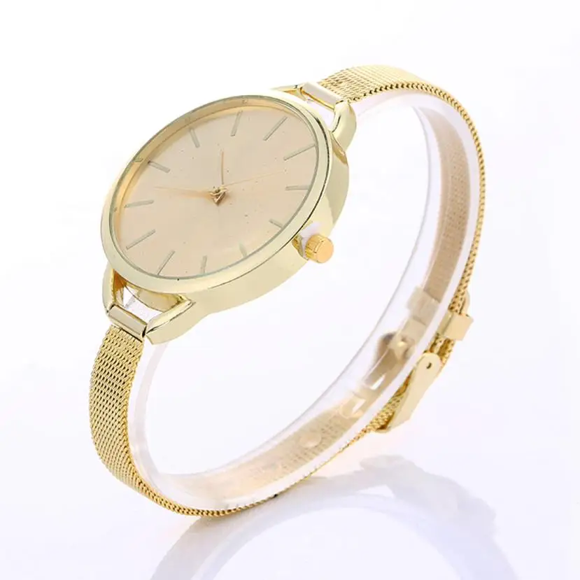 Модные женские часы, кристалл, нержавеющая сталь, сетка, аналоговые кварцевые наручные часы, браслет, Relogio Feminino Saat# D