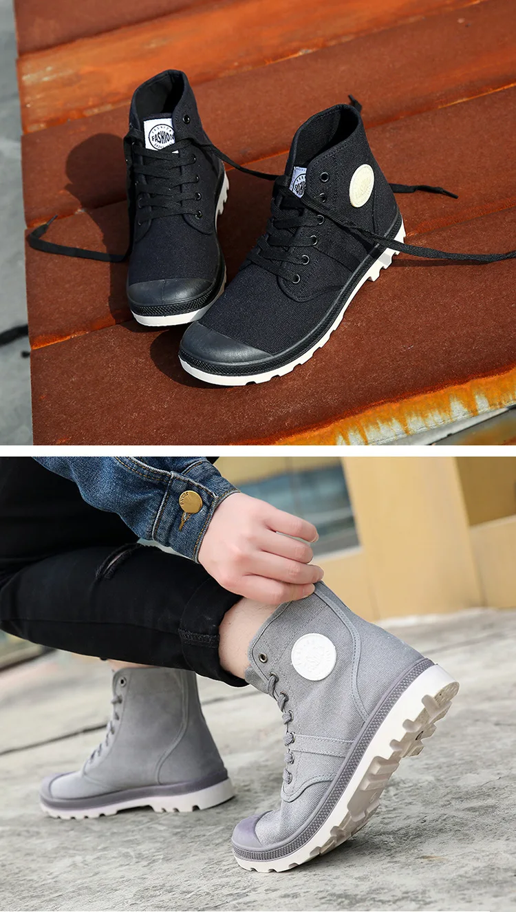 Новые мужские ботинки из парусины, трендовые Демисезонные ботинки в стиле ретро, хит продаж, нескользящая повседневная мужская обувь