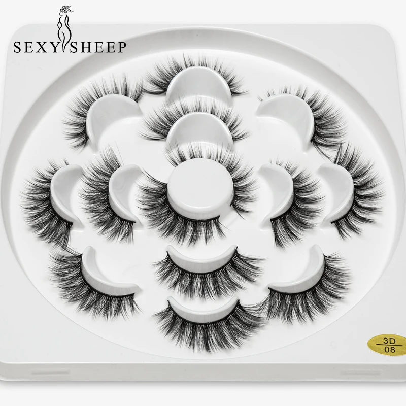 

SEXYSHEEP 7pairs Faux 3D Mink Lashes Natural Long False Eyelashes Volume Fake Lashes Makeup Extension Eyelashes maquiagem