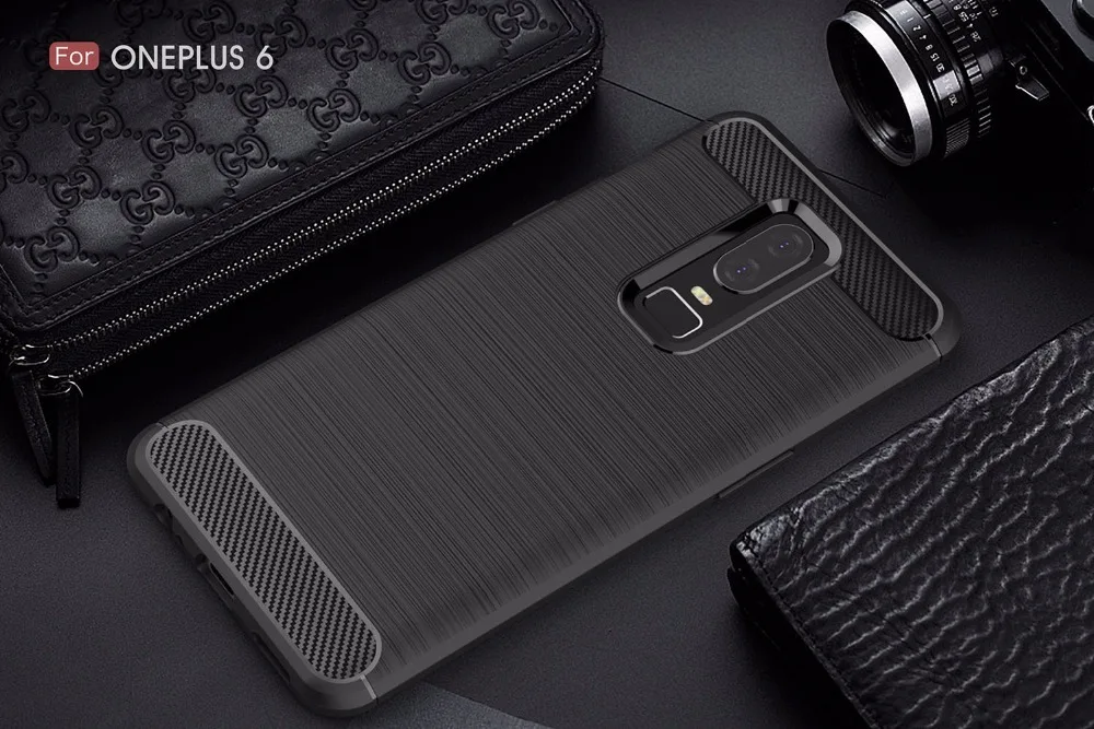 OnePlus 6T Case Cover Carbon Fiber Case Soft TPU Cover (11)