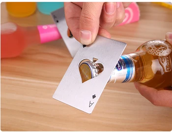 

Spades A Credit Card Opener Creative Poker Shape Stainless Steel Home Tools Bottler Beer Starter