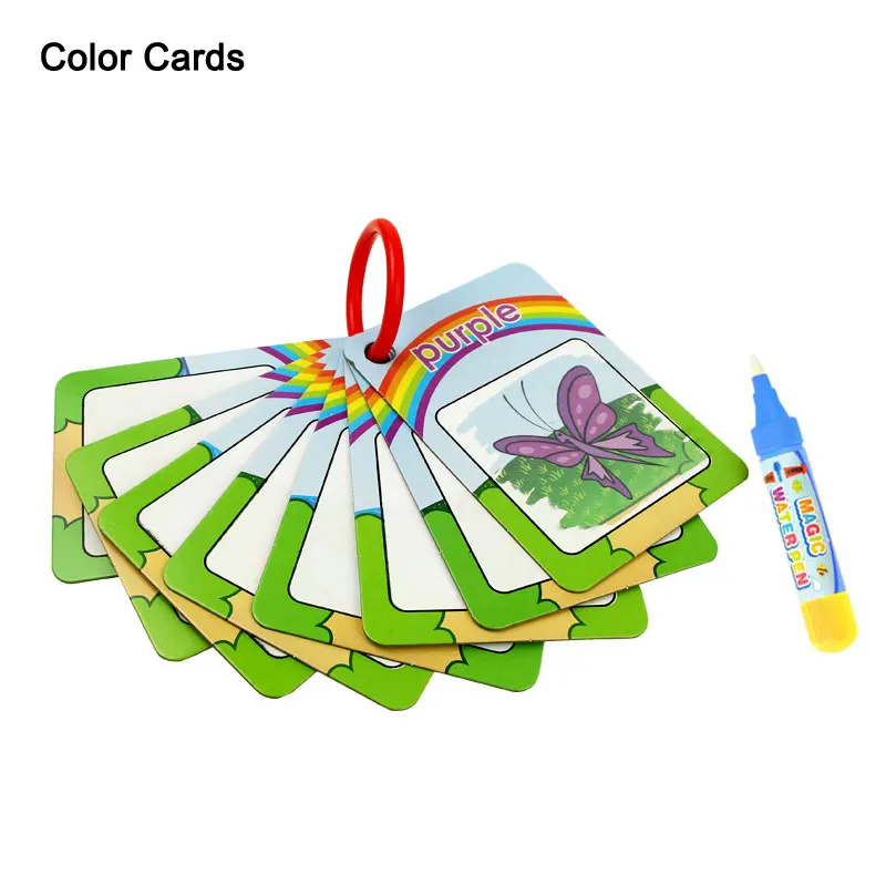 Color Card Водяные карты для рисования водяные карты с 1 шт Водяная ручка ребенок написание картина игрушка-раскраска слово номер карты Волшебная карта - Цвет: Color Card