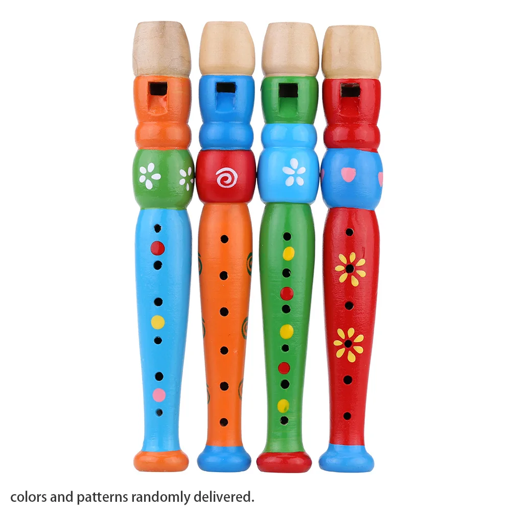 

Wooden Piccolo Flute Sound Musical Instrument Early Education Toy Gift for Baby Kid Child Randomly Delivered