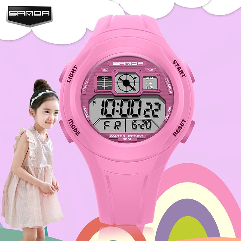 

Children Watch Learning Assistant LED Display Kids Watch Waterproof Time Format Outdoor Sport Digital Kids Watches Girls Favor