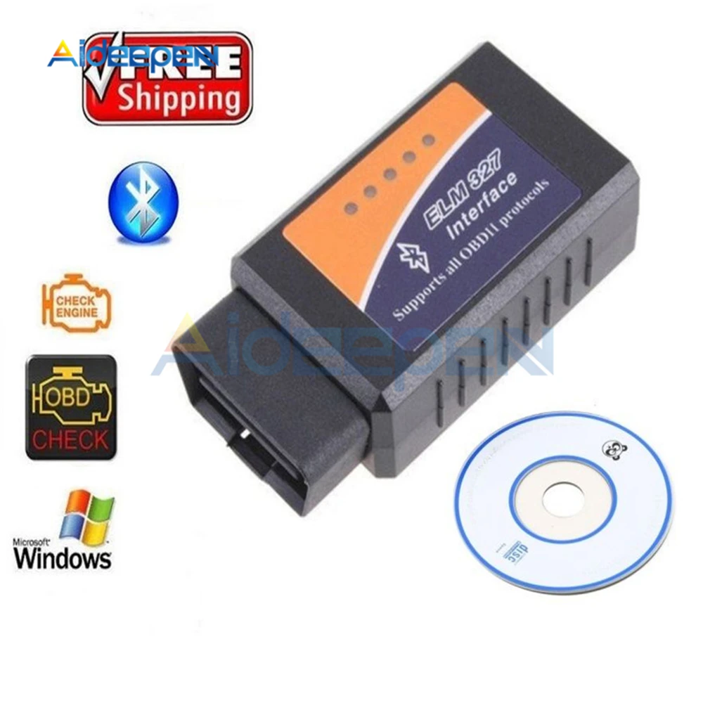 ELM327 OBD2 Bluetooth/wifi V1.5 автомобильный диагностический инструмент ELM 327 OBD II чип сканера PIC18F25K80 для Android/IOS/Windows 12V