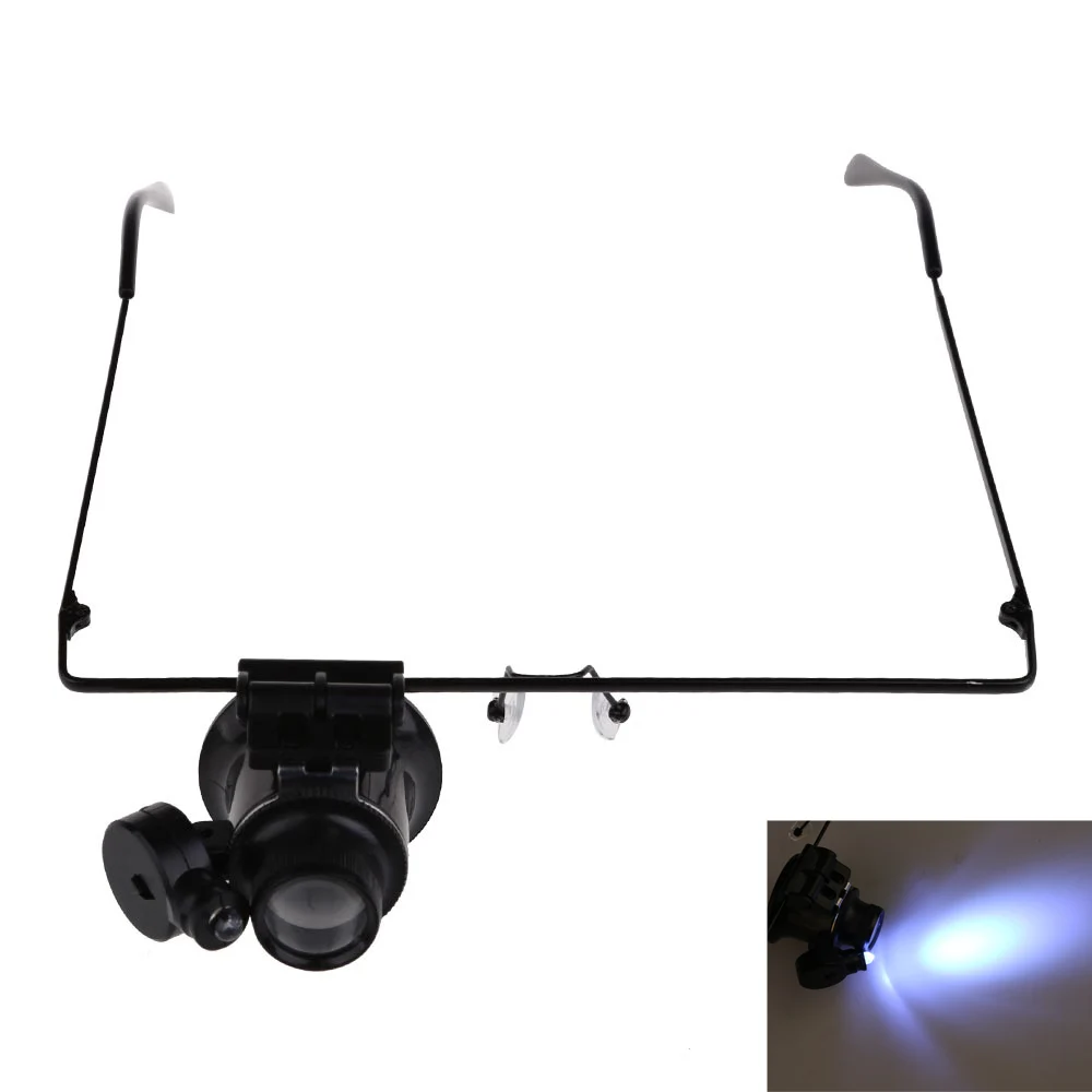 

Single Eye Headband Magnifying Glass Eye Repair Magnifier Watch Jewely Repair LED Light Magnifying Glasses Loupe Optical Lens