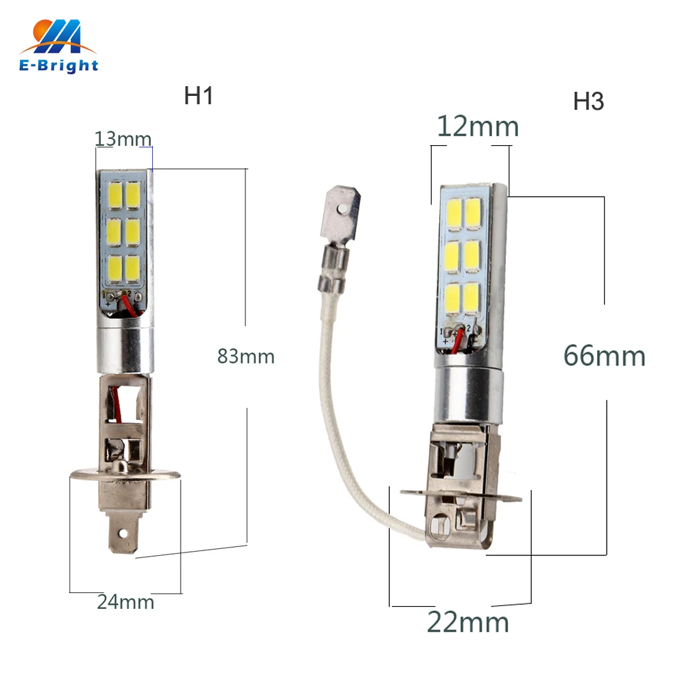 YM E-Bright 2 шт. H1 H3 5730 12 SMD 880 881 12 Светодиодный сменный противотуманный светильник 12 В, головной светильник Предупреждение противотуманная фара