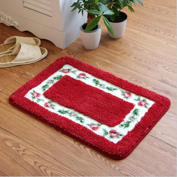 Ванная комната ковры абсорбирующие мягкий половик из пены с эффектом памяти коврики квадратный Нескользящие коврики для ванной - Цвет: Red