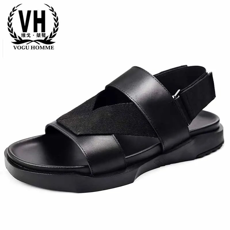 

Summer outdoor sandals men's Genuine leather Rome shoes Sneakers Men Slippers Flip Flops casual Shoes beach anti-skids cowhide