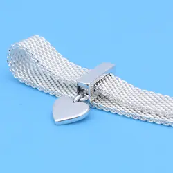 S925 серебряный браслет Jewelry аксессуары Новый Измельчитель Сердце Силиконовые клип