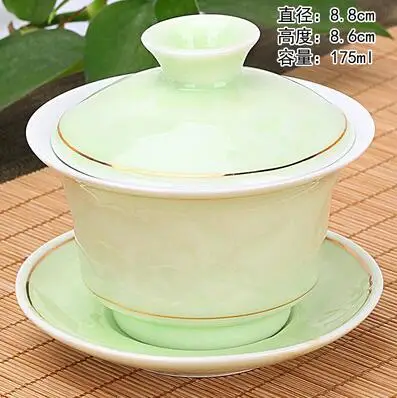 Высококачественный чайный набор, элегантный китайский чайный набор Gaiwan, чашка из фиолетовой глины, супница, чашка с крышкой, блюдце, чайная чашка для заварки, Исин, чайный горшок - Цвет: 175ml