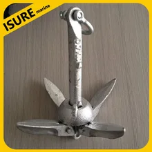 Морской Горячая окунутая гальванизированная катер установки небольшой якорь складной 0,7 кг/1.5lbs