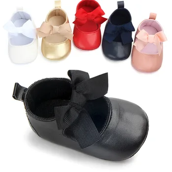 

New Bow Toddler Baby Girl Shoes 1 year Birthday Party Flat Princess shoes Fashion First Walkers 0-18 Months