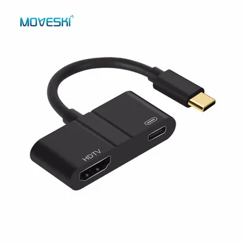 

Moveski 9592A USB C AV Aadapter 60W Type C 4K UHD HDMI PD Charging Port Compatible with MacBook Series Plug & Play