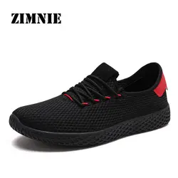ZIMNIE/Мужская модная обувь из сетчатого материала, Мужская дышащая обувь, черная, красная, Белая обувь, нескользящая прогулочная обувь