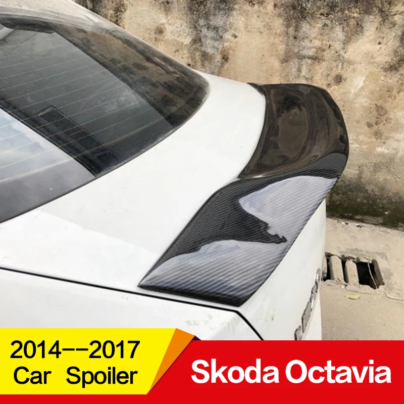 Используется для Skoda Octavia спойлер год Глянцевая углеродное волокно/FRP заднее крыло R стиль спойлер, аксессуары