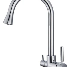 Смесители Настоящее Керамика ни Кухня смесителя torneiras Para Пиа Cozinha кран хром закончил фильтр для воды RO 3 способ