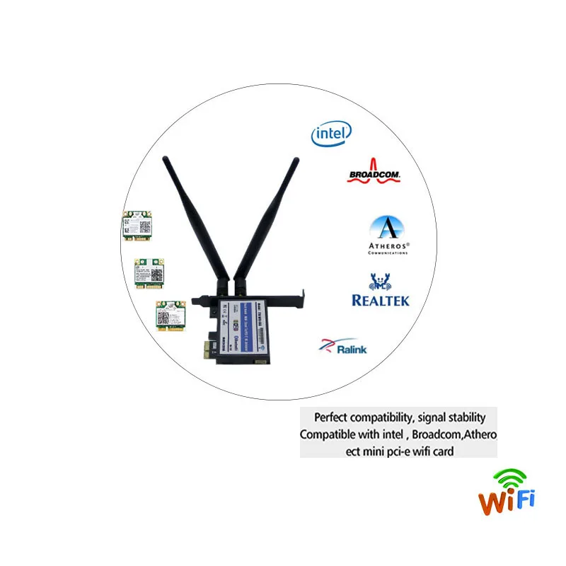 Настольный wifi адаптер Pci-e беспроводной сетевой мини PCI-E карта wi fi адаптер PCI-E X1 интерфейс вайфай приемник для ПК