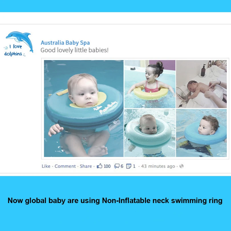New Safer Baby Neck Swim Ring Circle Non-Inflatable Baby Neck Float for 0-12month Newborn Swim Trainer Swimming Pool Accessories