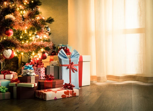 HUAYI  Christmas Photography Backdrop Scenery Custom Photo Portrait Studios  Background  Christmas gift backdrop XT4900