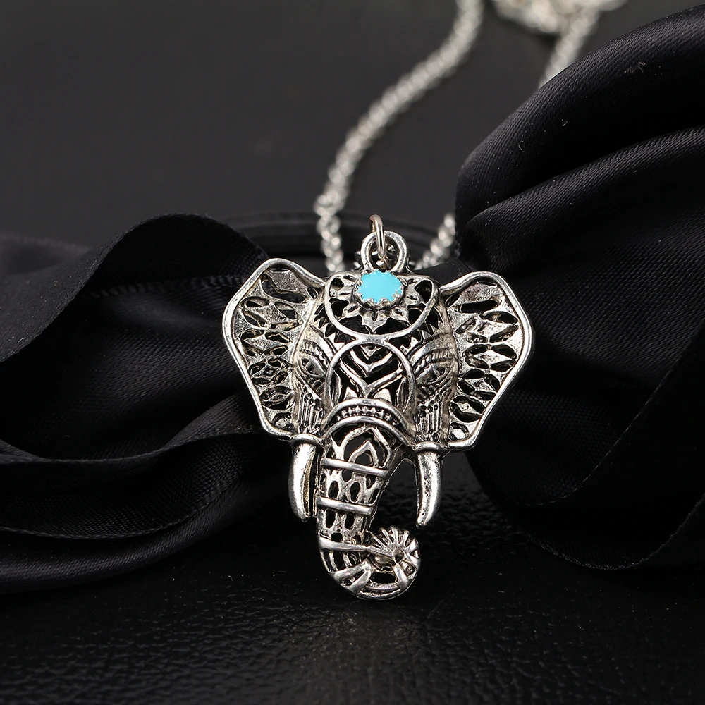 

Boho Antique Necklaces Pendant Synthetic Stone Elephant Choker Charms Necklace & Pendant Statement Collares