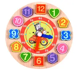 Shaunyging #4007 мультфильм животных развивающие игрушки для детей деревянный бисером цифровые часы