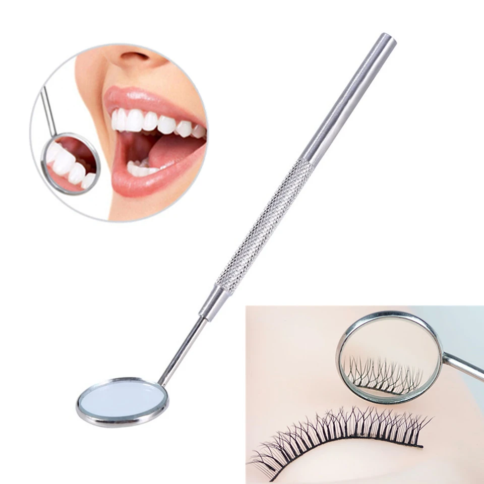 

Magnifying Checking Eyelash Extension Grafting and Mouth Oral Teeth Care Eyelashes Mirror Stainless Steel Handle Makeup Tools
