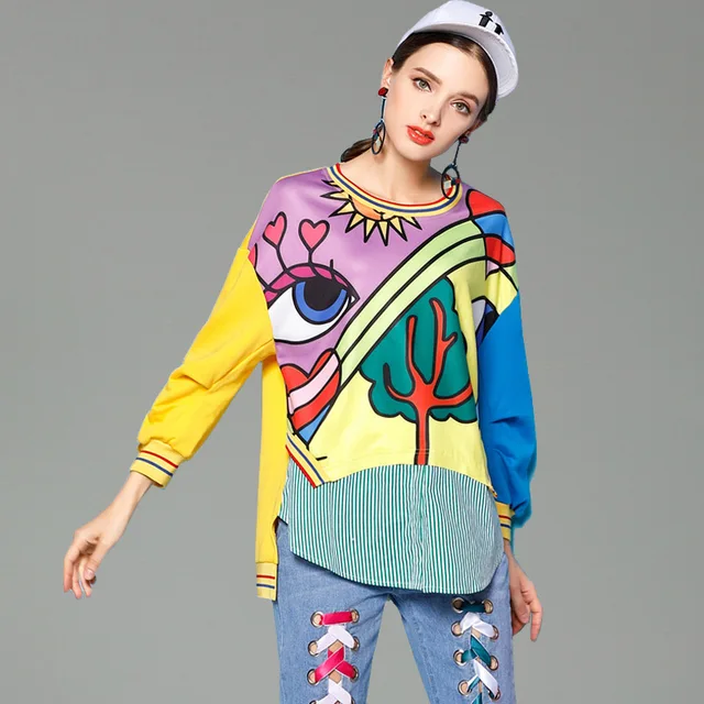 2017 Fashion Kpop Harajuku Sweatshirt Plus Size Pullover Women