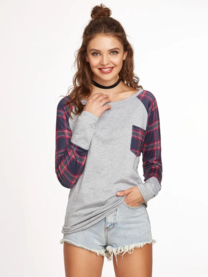 Plus Size S XL Tafforda Summer T Shirt Women New Arrivals Fashion Grid Pattern T shirt Woman Tee