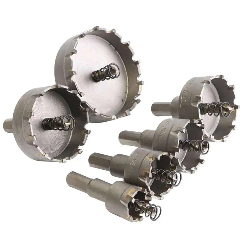 

6Pcs Carbide Tip HSS Drill Bit Saw Set Metal Wood Drilling Hole Cut Tool for Installing Locks 22/30/35/45/50/65mm