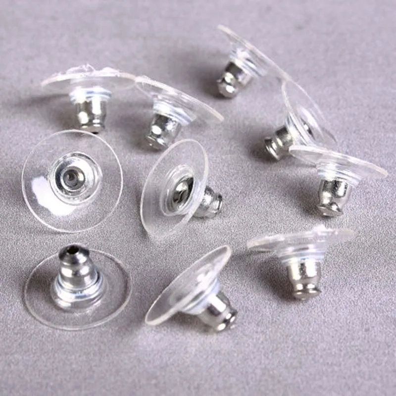 Silver Plated Clip On Earrings Blanks With 10mm Flat Pads or RUBBER COMFORT