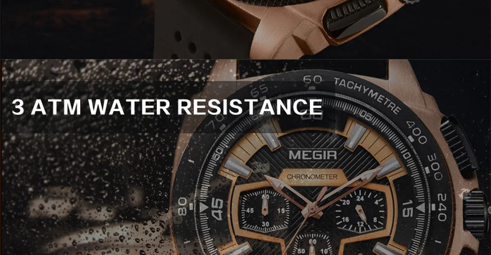 MEGIR хронограф мужские армейские военные спортивные часы модные повседневные кварцевые наручные часы с силиконовым ремешком Relogio Masculino