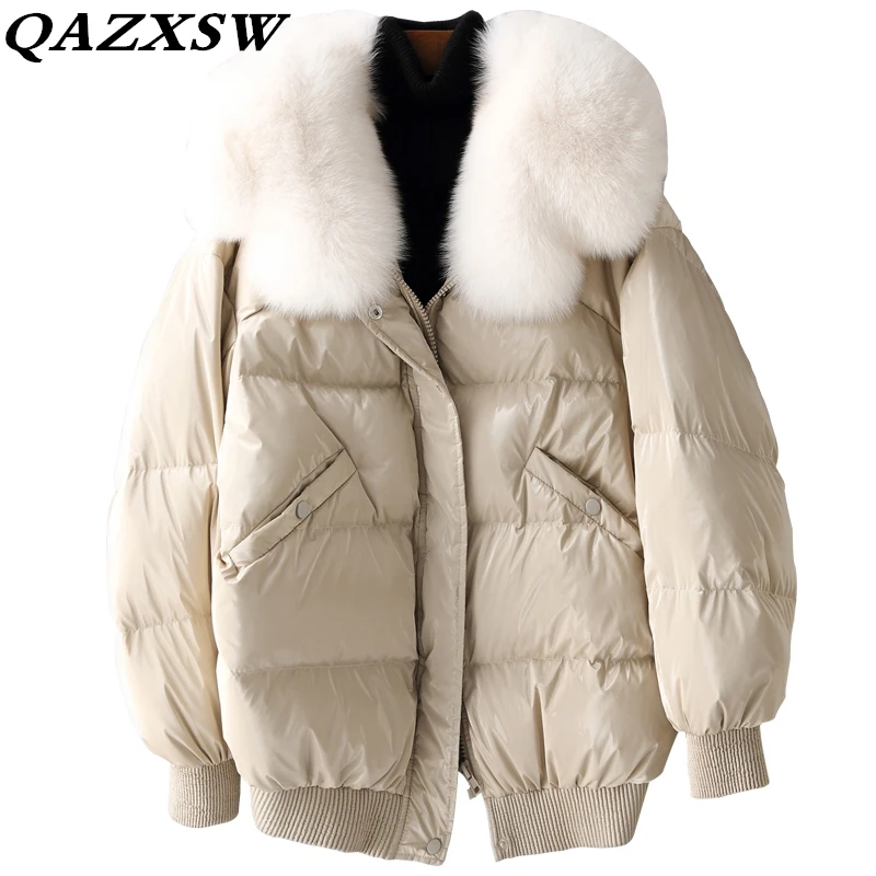 2018 New Winter Large Size Warm Short Women Down Jacket Fashion Treny Temperament Fur Colar Thicken Solid Duck Coat LF329 | Женская