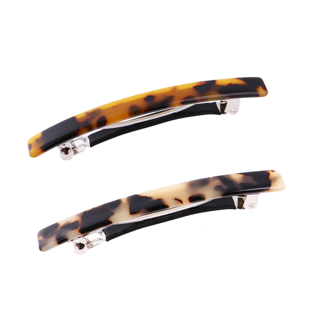 2x Ladies Headwear Leopard Pattern Hair Pin Spring Fastening Pontail Hair Barrettes Clip Banana Ponytail Holder DIY Hairdressing