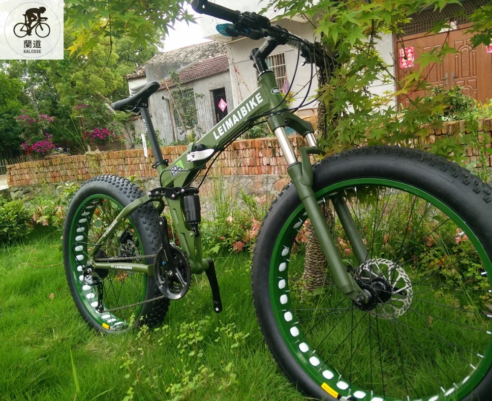 Sale Kalosse Folding aluminum  frame   Snow/beach   folding bicycle  26*4.0 inch   21/24/27/30 speed  26*17inch  mountain bicycle 0