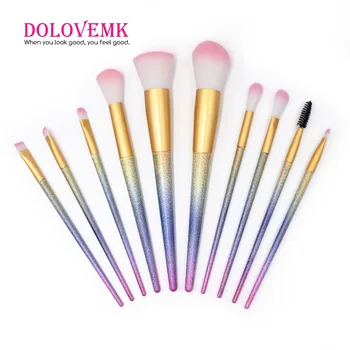 

Dolovemk 10Pcs Makeup Brushes Set Eyeshadow Foundation Powder Eyeliner Eyelash Lip Makeup Brushes Cosmetic Beauty Tools Kits