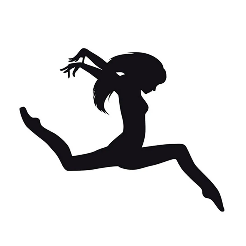

15*12CM Sexy Dancer Girl Car Stickers Ballet Dancing Car Window Sticker Decal Black Silver C2-0006