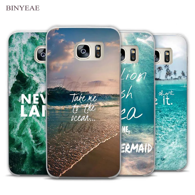 

BINYEAE Neverland Ocean Sea Wave Quote Clear Phone Case Cover for Samsung Galaxy Note 2 3 4 5 7 S3 S4 S5 Mini S6 S7 S8 Edge Plus