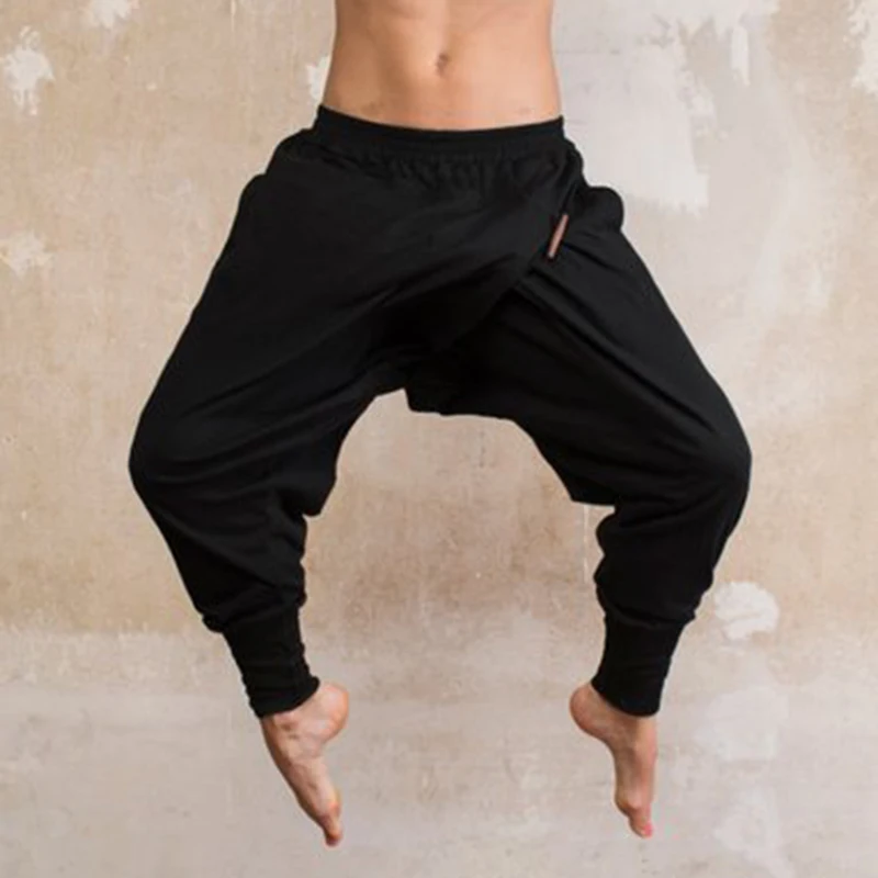 Индийские мужские свободные штаны, мешковатые шаровары, свободные штаны для фитнеса с заниженной шаговым швом, танцевальные модные панковские мужские хип-хоп штаны