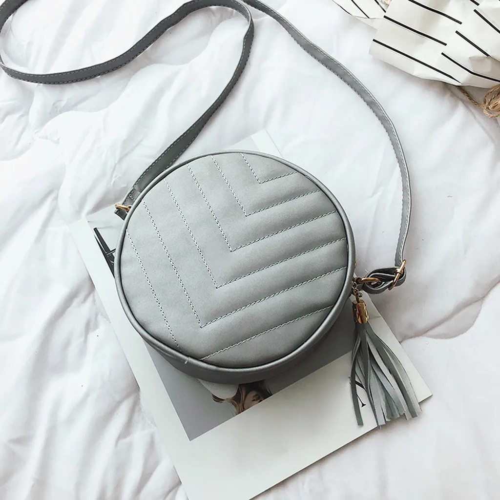 OCARDIAN сумка женская круглая сумка Mulit стиль кожаная сумка однотонная сумка на плечо с кисточками Новая мода May7