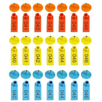 

100 Set Soft TPU Animals Livestock Sheep Goat Ear Tags Identification Number Plates for Breeding Population Meat Quarantine