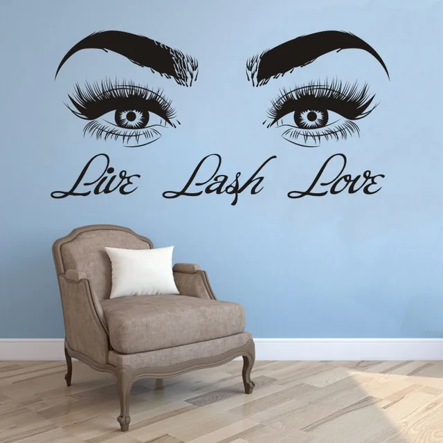 live lash love wall sticker vinyl decals lashes eyes decor beauty
