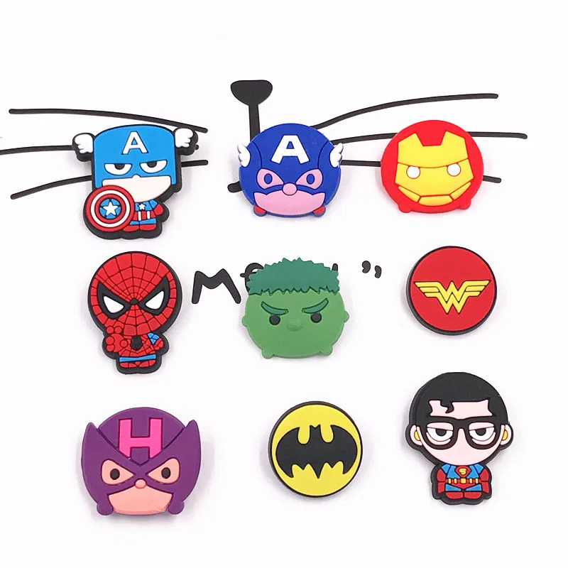 

9Pcs/set Cartoon The Avengers Marvel Anime Batman Spiderman Badges Diy accessories Clothes Backpack Badges Brooch Pins Kids Gift