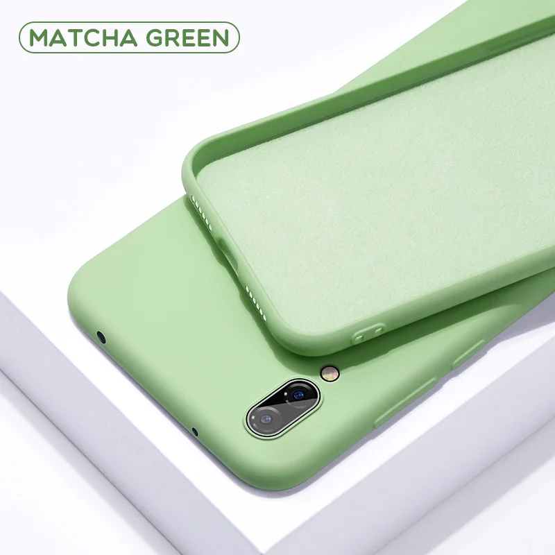 Green Мягкая накладка из жидкого силикона чехол для samsung Galaxy A10 A20 A30 A40 A50 A70 A20E J4 J6 J8 A6 Note8 9 10 S8 S9 S10 плюс S10e - Цвет: Green